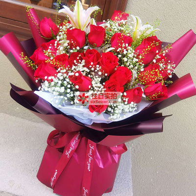 衡阳30朵红玫瑰百合，做你余生故事里的人